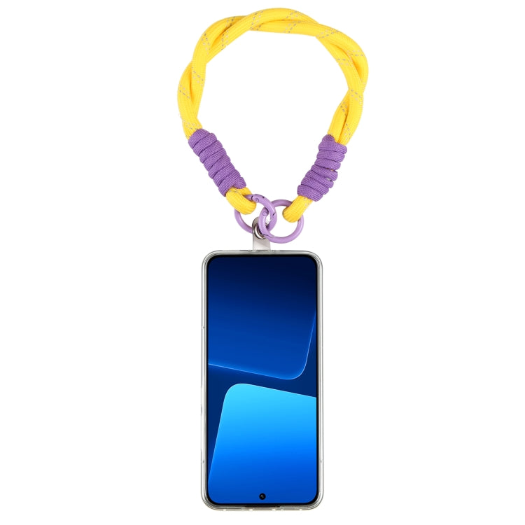 Dopamine Color Double Buckle Twist Rope Short Lanyard(Yellow Purple Purple) by bashfashion