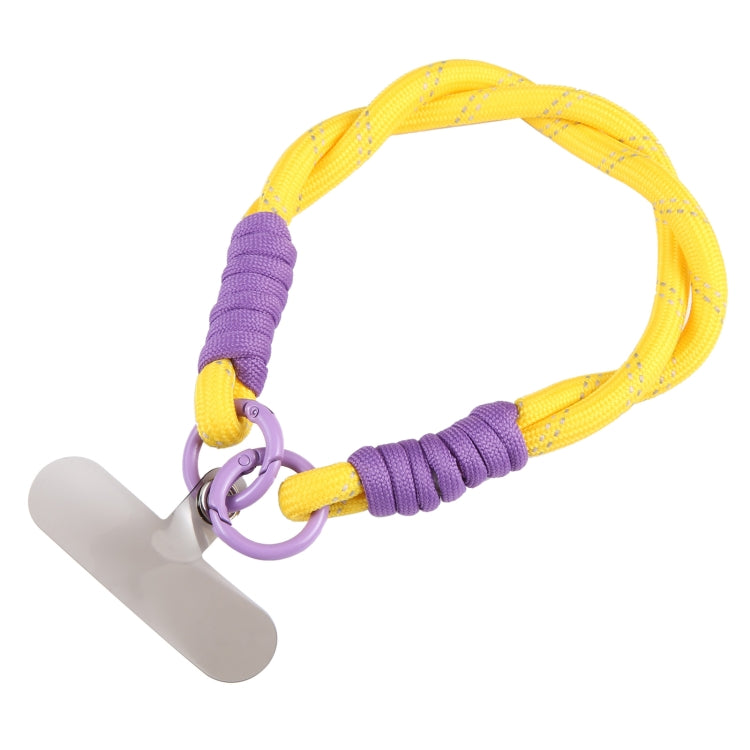 Dopamine Color Double Buckle Twist Rope Short Lanyard(Yellow Purple Purple) by bashfashion
