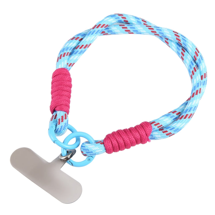 Dopamine Color Double Buckle Twist Rope Short Lanyard(Blue Red White) by bashfashion