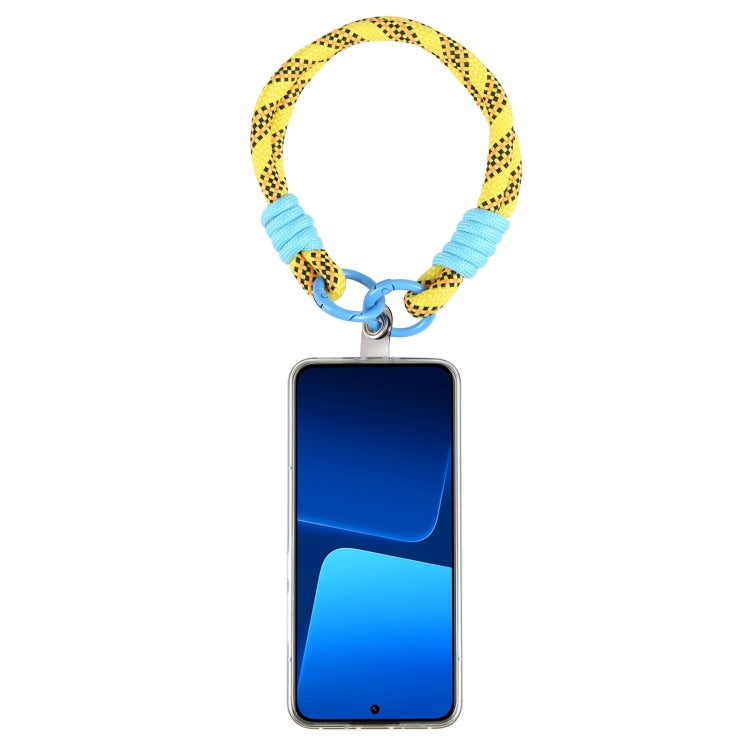 Dopamine Color Double Buckle Twist Rope Short Lanyard(Yellow Black) by bashfashion