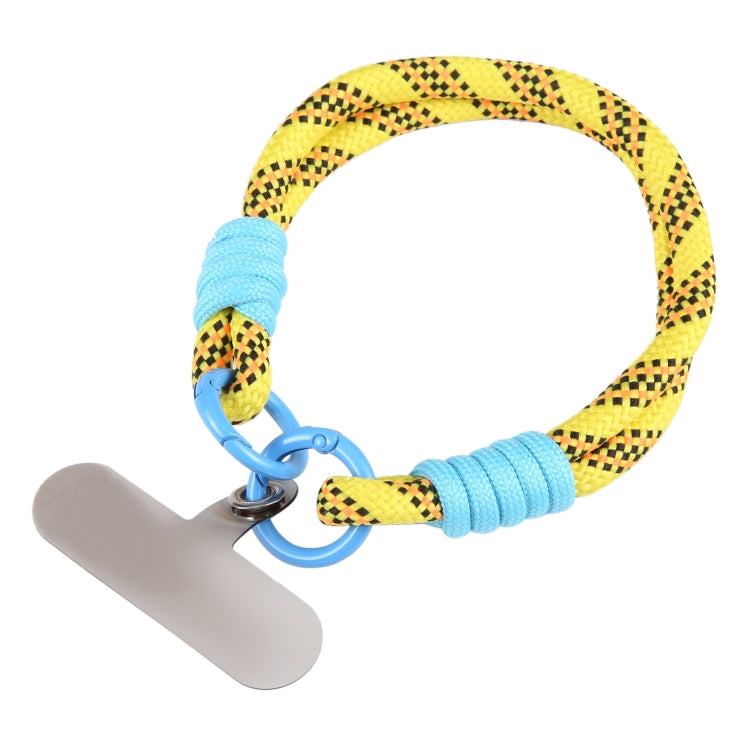 Dopamine Color Double Buckle Twist Rope Short Lanyard(Yellow Black) by bashfashion