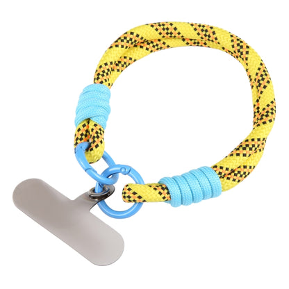 Dopamine Color Double Buckle Twist Rope Short Lanyard(Yellow Black) by bashfashion