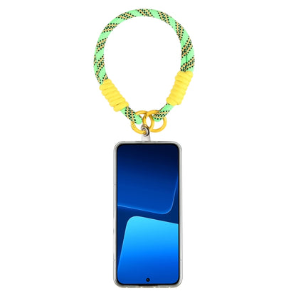 Dopamine Color Double Buckle Twist Rope Short Lanyard(Green Yellow Black) by bashfashion