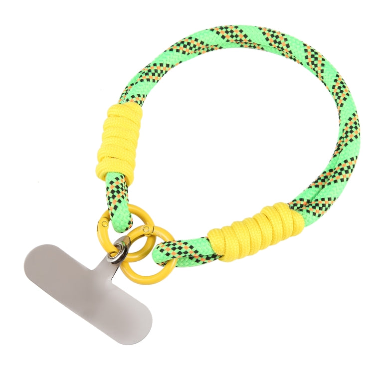 Dopamine Color Double Buckle Twist Rope Short Lanyard(Green Yellow Black) by bashfashion