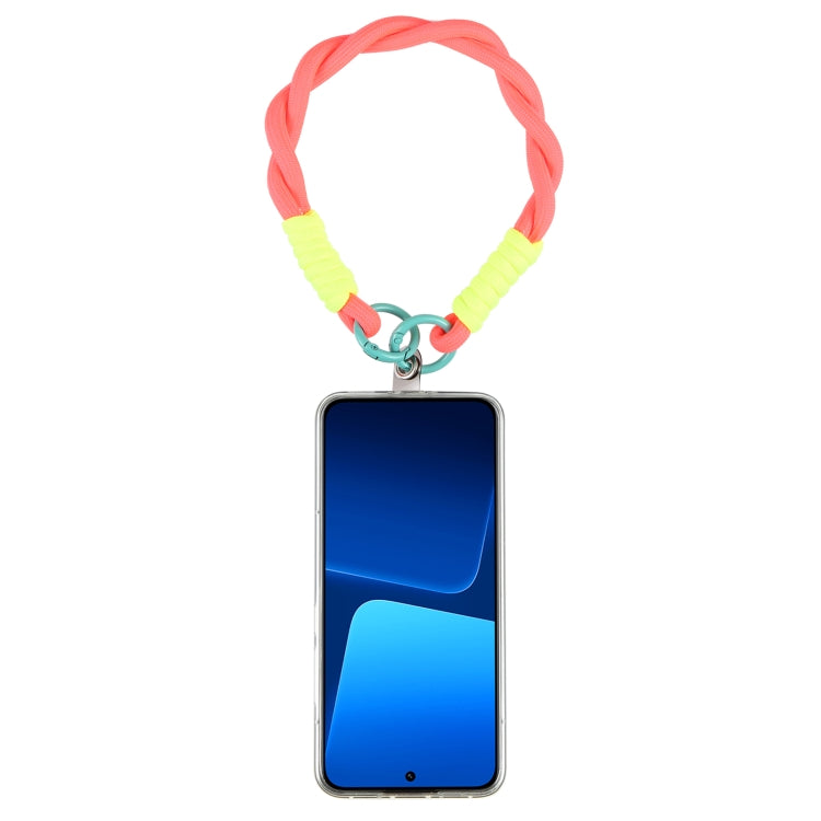 Dopamine Color Double Buckle Twist Rope Short Lanyard(Pink Orange Green) by bashfashion
