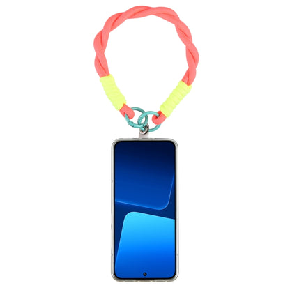 Dopamine Color Double Buckle Twist Rope Short Lanyard(Pink Orange Green) by bashfashion