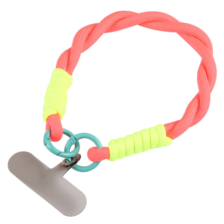 Dopamine Color Double Buckle Twist Rope Short Lanyard(Pink Orange Green) by bashfashion