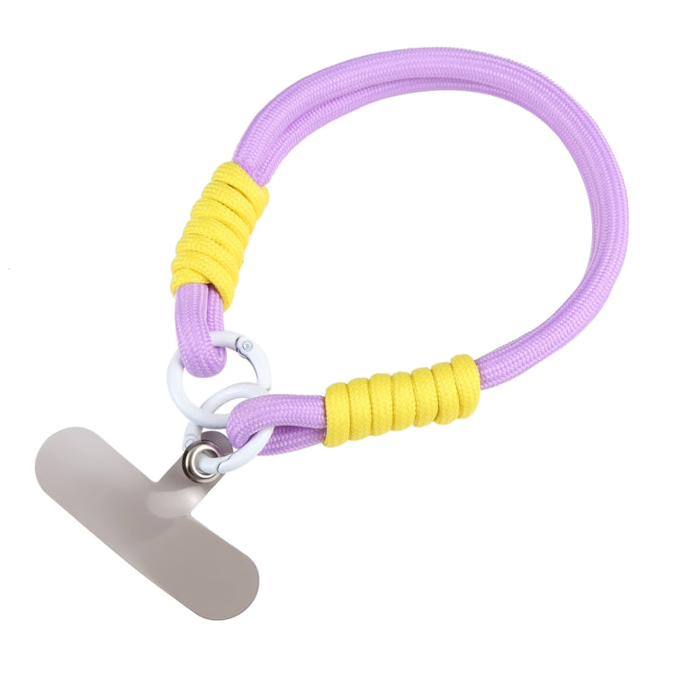 Dopamine Color Double Buckle Twist Rope Short Lanyard(Purple White) by bashfashion