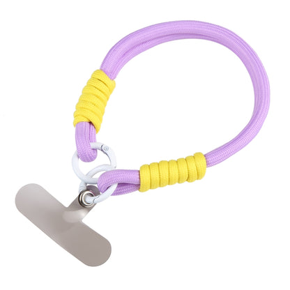Dopamine Color Double Buckle Twist Rope Short Lanyard(Purple White) by bashfashion