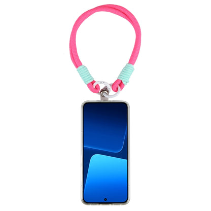 Dopamine Color Double Buckle Twist Rope Short Lanyard(Rose Red) by bashfashion