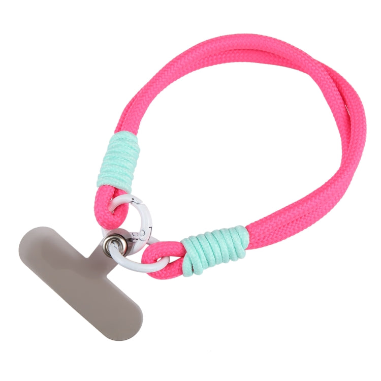 Dopamine Color Double Buckle Twist Rope Short Lanyard(Rose Red) by bashfashion