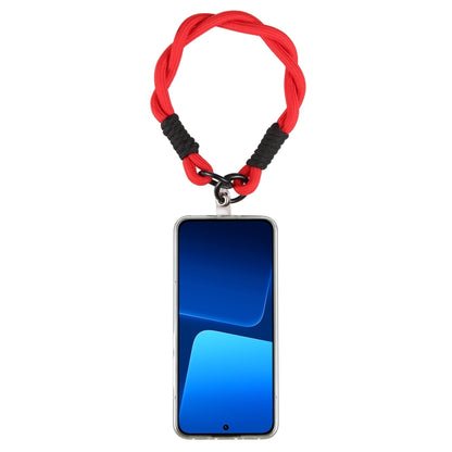 Dopamine Color Double Buckle Twist Rope Short Lanyard(Red Black) by bashfashion