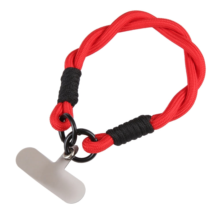 Dopamine Color Double Buckle Twist Rope Short Lanyard(Red Black) by bashfashion