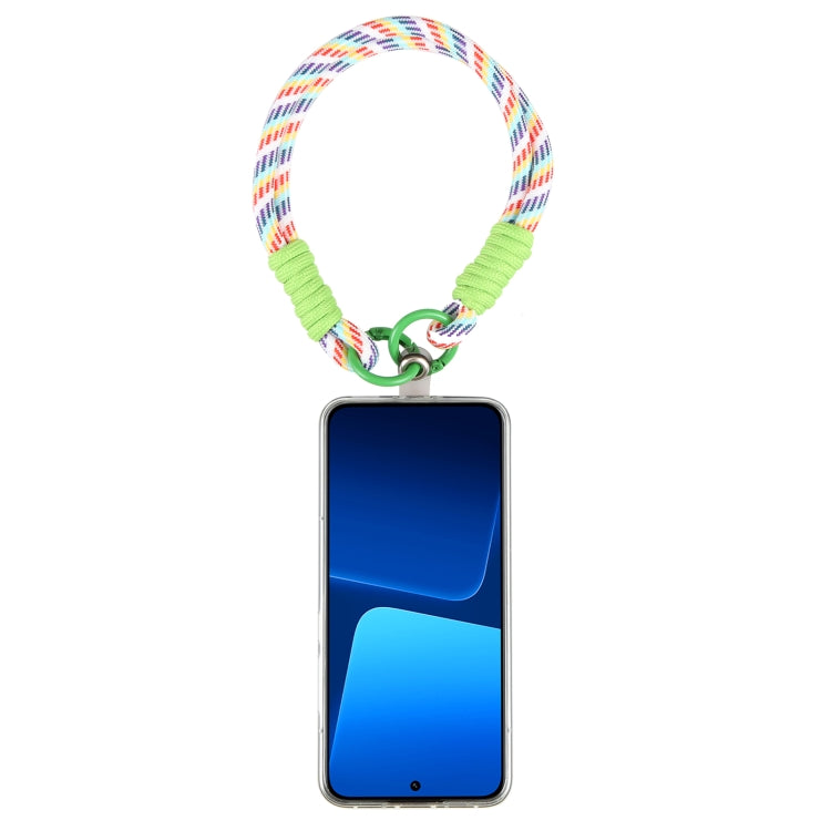 Dopamine Color Double Buckle Twist Rope Short Lanyard(Colorful Green) by bashfashion