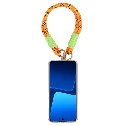 Dopamine Color Double Buckle Twist Rope Short Lanyard(Orange Black Green) by bashfashion