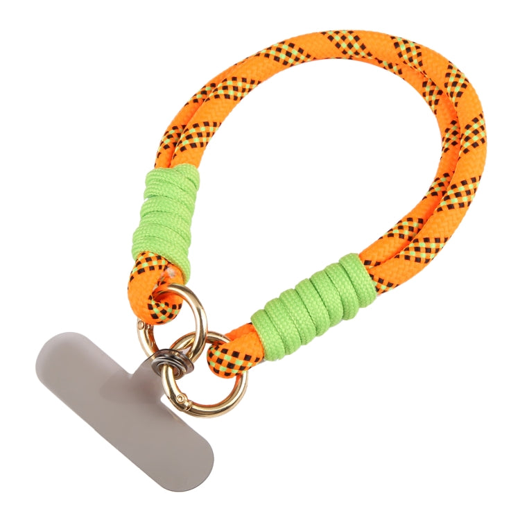 Dopamine Color Double Buckle Twist Rope Short Lanyard(Orange Black Green) by bashfashion