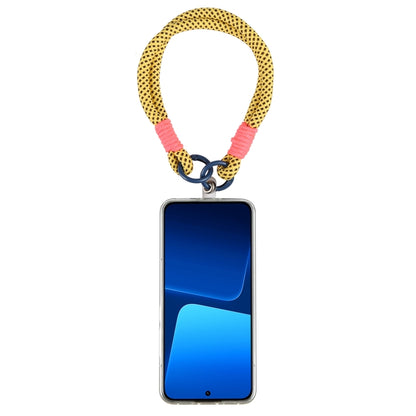Dopamine Color Double Buckle Twist Rope Short Lanyard(Yellow Black Blue) by bashfashion
