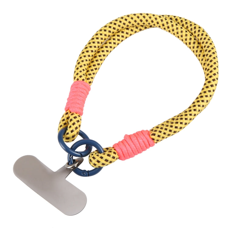Dopamine Color Double Buckle Twist Rope Short Lanyard(Yellow Black Blue) by bashfashion