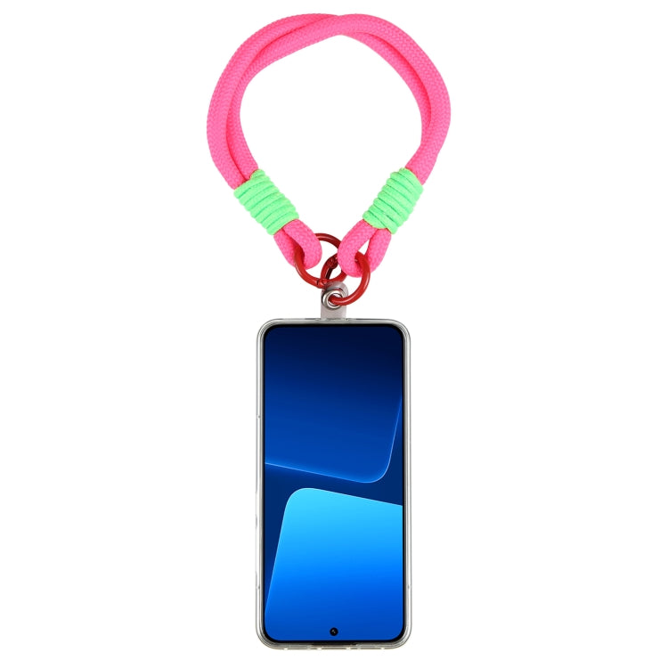 Dopamine Color Double Buckle Twist Rope Short Lanyard(Rose Red Red) by bashfashion