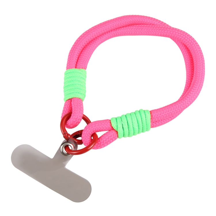 Dopamine Color Double Buckle Twist Rope Short Lanyard(Rose Red Red) by bashfashion