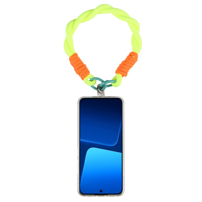 Dopamine Color Double Buckle Twist Rope Short Lanyard(Fluorescent Green Green) by bashfashion