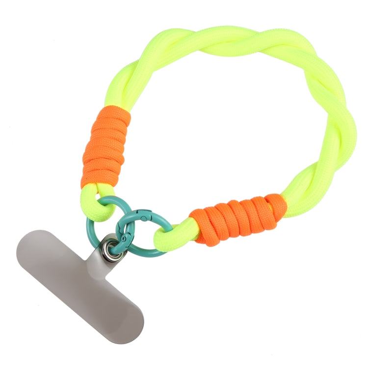 Dopamine Color Double Buckle Twist Rope Short Lanyard(Fluorescent Green Green) by bashfashion