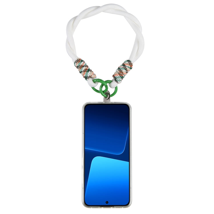 Dopamine Color Double Buckle Twist Rope Short Lanyard(White Green) by bashfashion