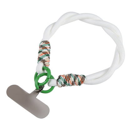 Dopamine Color Double Buckle Twist Rope Short Lanyard(White Green) by bashfashion
