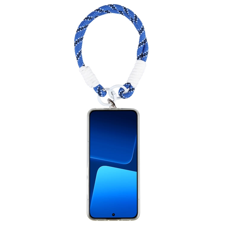 Dopamine Color Double Buckle Twist Rope Short Lanyard(Blue Black White) by bashfashion