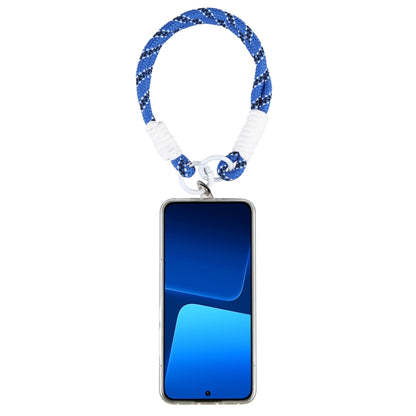Dopamine Color Double Buckle Twist Rope Short Lanyard(Blue Black White) by bashfashion