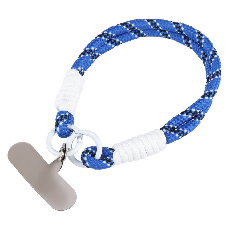 Dopamine Color Double Buckle Twist Rope Short Lanyard(Blue Black White) by bashfashion