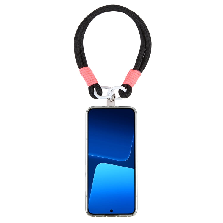 Dopamine Color Double Buckle Twist Rope Short Lanyard(Black Rose White) by bashfashion