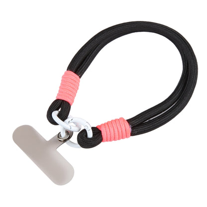 Dopamine Color Double Buckle Twist Rope Short Lanyard(Black Rose White) by bashfashion