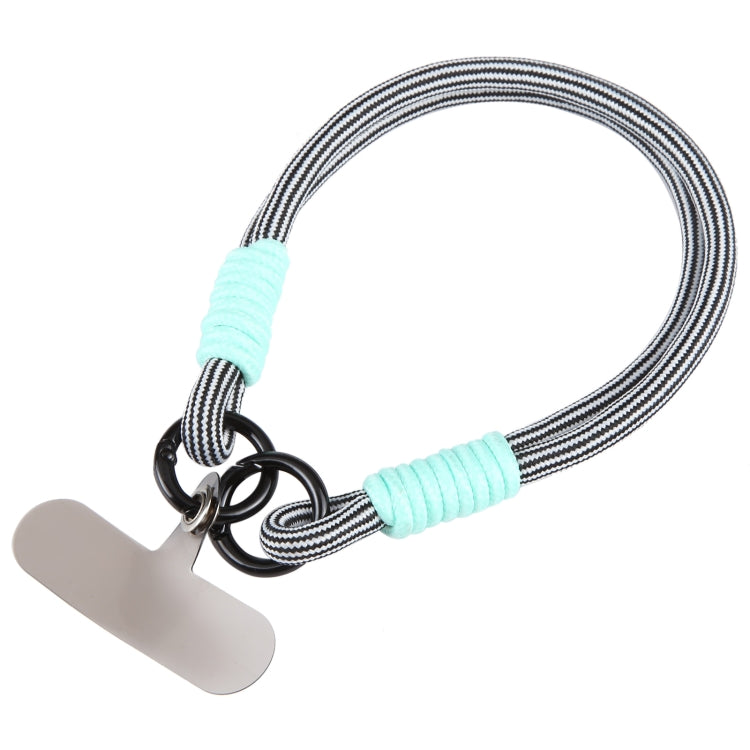 Dopamine Color Double Buckle Twist Rope Short Lanyard(Black White Black) by bashfashion