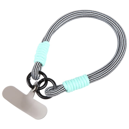 Dopamine Color Double Buckle Twist Rope Short Lanyard(Black White Black) by bashfashion