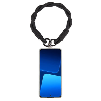Dopamine Color Double Buckle Twist Rope Short Lanyard(Full Black) by bashfashion
