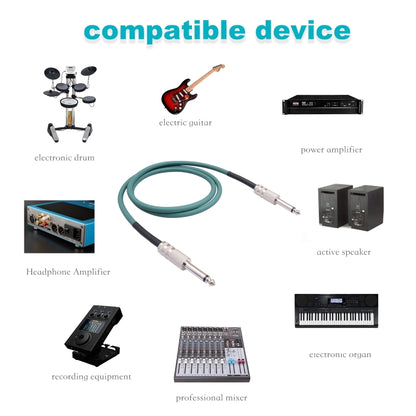 3045GR Mono 6.35mm Plug Male to Male Electric Guitar Audio Cable, Length:10m by bashfashion