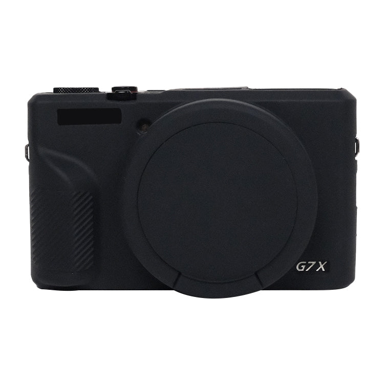 For Canon PowerShot G7 X Mark III / G7X3 Soft Silicone Protective Case with Lens Cover(Black) by bashfashion