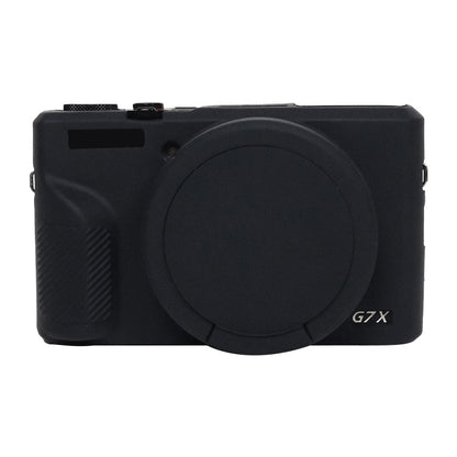 For Canon PowerShot G7 X Mark III / G7X3 Soft Silicone Protective Case with Lens Cover(Black) by bashfashion