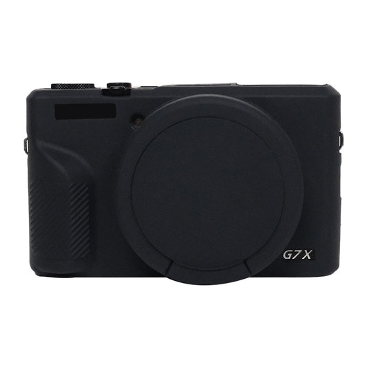 For Canon PowerShot G7 X Mark III / G7X3 Soft Silicone Protective Case with Lens Cover(Black) by bashfashion