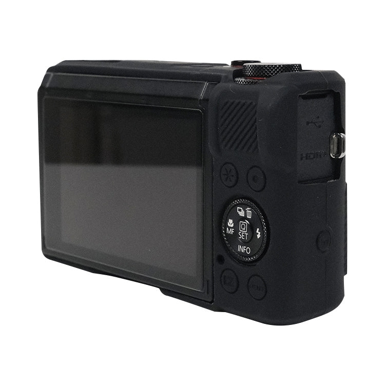 For Canon PowerShot G7 X Mark III / G7X3 Soft Silicone Protective Case with Lens Cover(Black) by bashfashion