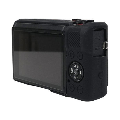 For Canon PowerShot G7 X Mark III / G7X3 Soft Silicone Protective Case with Lens Cover(Black) by bashfashion