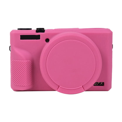 For Canon PowerShot G7 X Mark III / G7X3 Soft Silicone Protective Case with Lens Cover(Rose Red) by bashfashion
