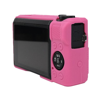 For Canon PowerShot G7 X Mark III / G7X3 Soft Silicone Protective Case with Lens Cover(Rose Red) by bashfashion