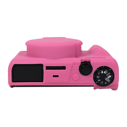 For Canon PowerShot G7 X Mark III / G7X3 Soft Silicone Protective Case with Lens Cover(Rose Red) by bashfashion