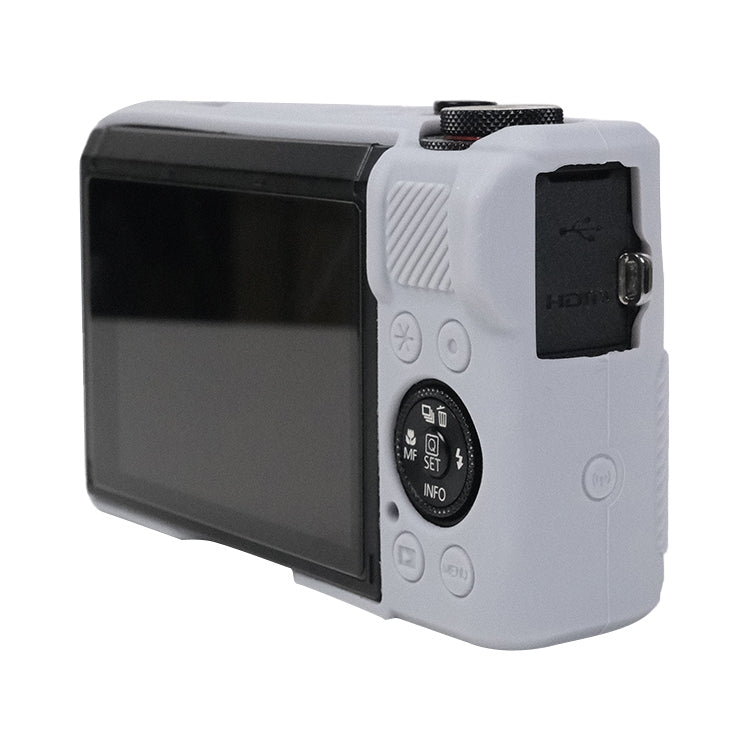 For Canon PowerShot G7 X Mark III / G7X3 Soft Silicone Protective Case with Lens Cover(Grey) by bashfashion