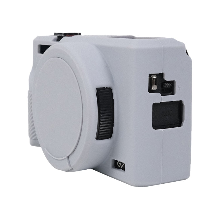 For Canon PowerShot G7 X Mark III / G7X3 Soft Silicone Protective Case with Lens Cover(Grey) by bashfashion