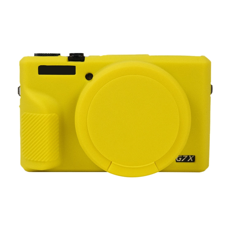 For Canon PowerShot G7 X Mark III / G7X3 Soft Silicone Protective Case with Lens Cover(Yellow) by bashfashion