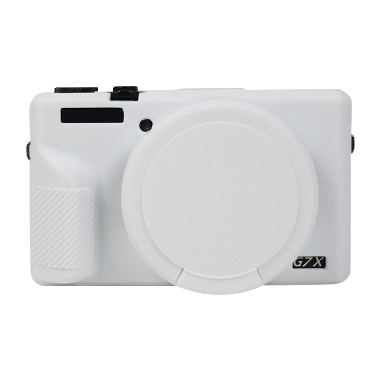 For Canon PowerShot G7 X Mark III / G7X3 Soft Silicone Protective Case with Lens Cover(White) by bashfashion