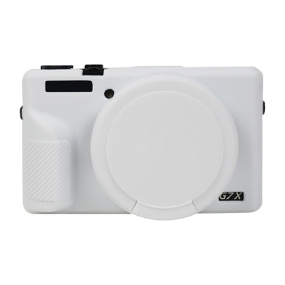 For Canon PowerShot G7 X Mark III / G7X3 Soft Silicone Protective Case with Lens Cover(White) by bashfashion